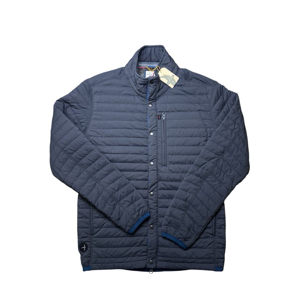 Relwen Men’s Windzip Jacket Small Quilted Puffer Insulated Blue/ Gray Hiking